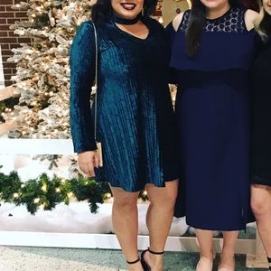 Nicole Miller Green Velvet Cocktail Dress